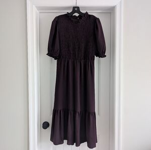 London Times | Smocked Top Midi Dress